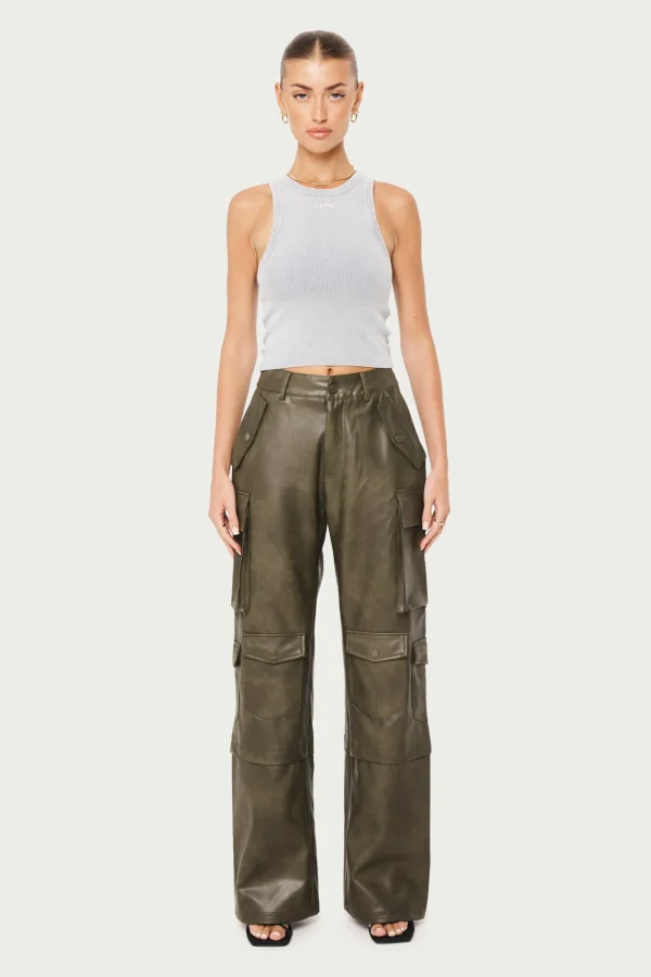 The Couture Club Acid Wash Ctre Rib Vest Top