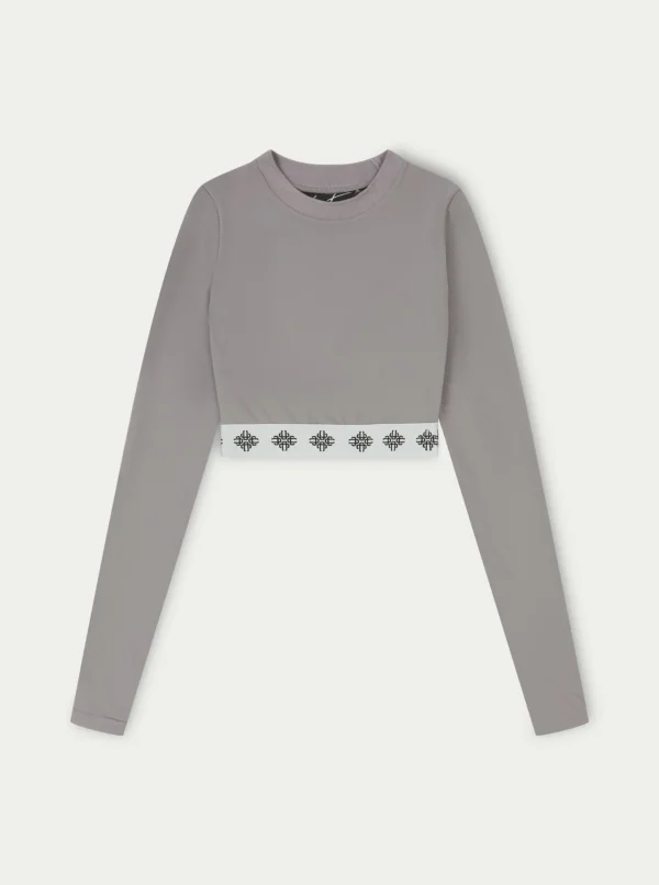 The Couture Club Branded Waistband Fitted Ribbed Top