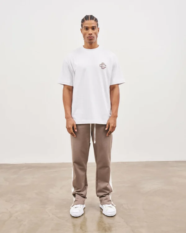 The Couture Club Brown Cracked Print Emblem Relaxed T-Shirt