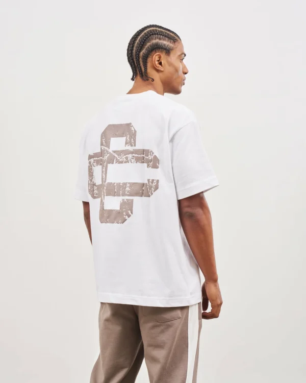 The Couture Club Brown Cracked Print Emblem Relaxed T-Shirt