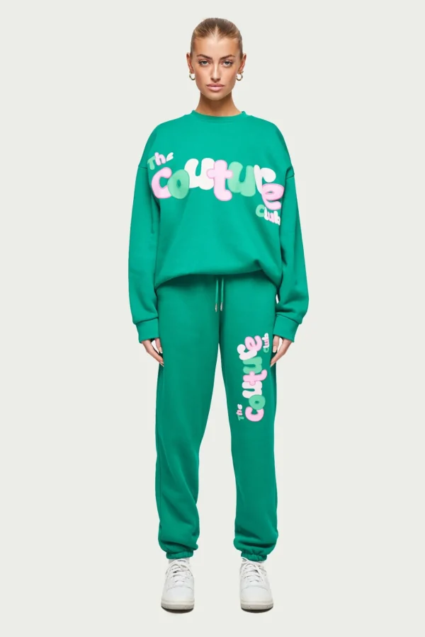 The Couture Club Couture Bubble Oversized Joggers- Green