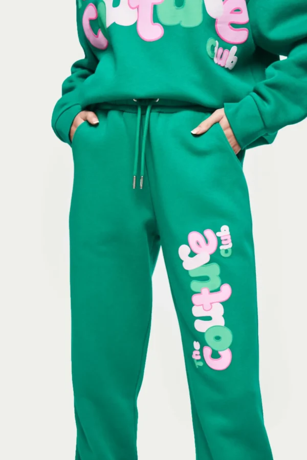 The Couture Club Couture Bubble Oversized Joggers- Green