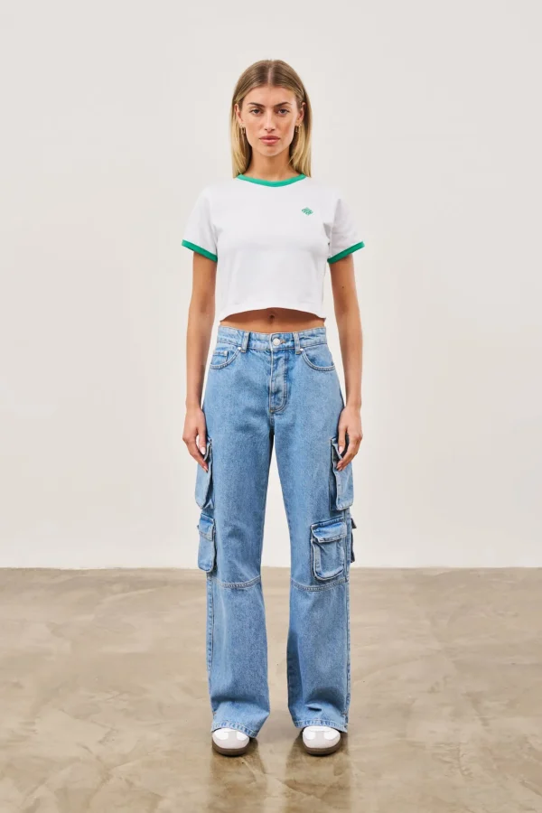 The Couture Club Couture Emblem Ringer Baby Tee