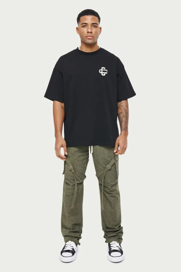 The Couture Club Cracked Print Emblem Relaxed T-Shirt