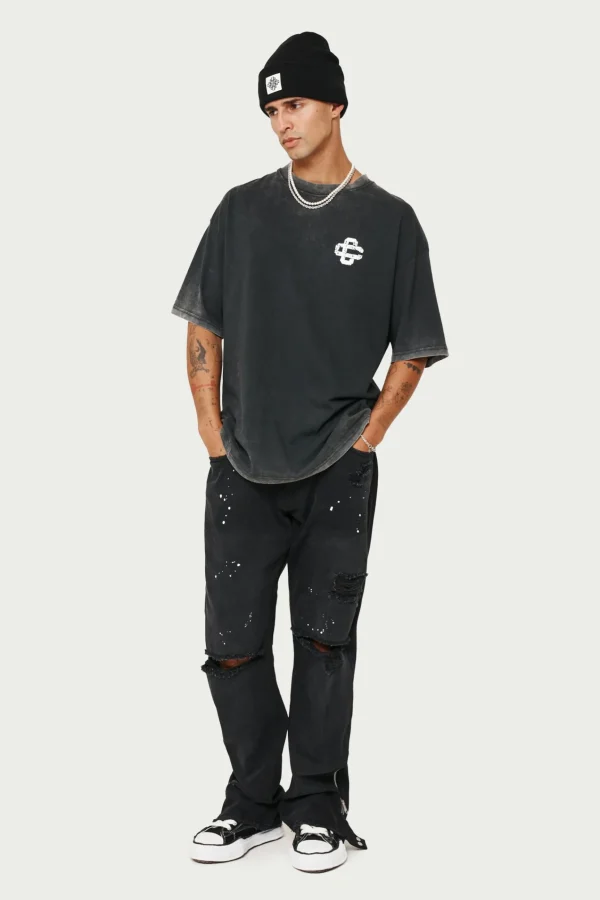 The Couture Club Cracked Print Emblem Relaxed T-Shirt