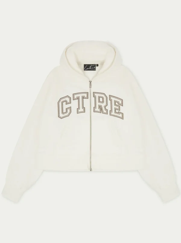 The Couture Club Ctre Cropped Zip Through Hoodie