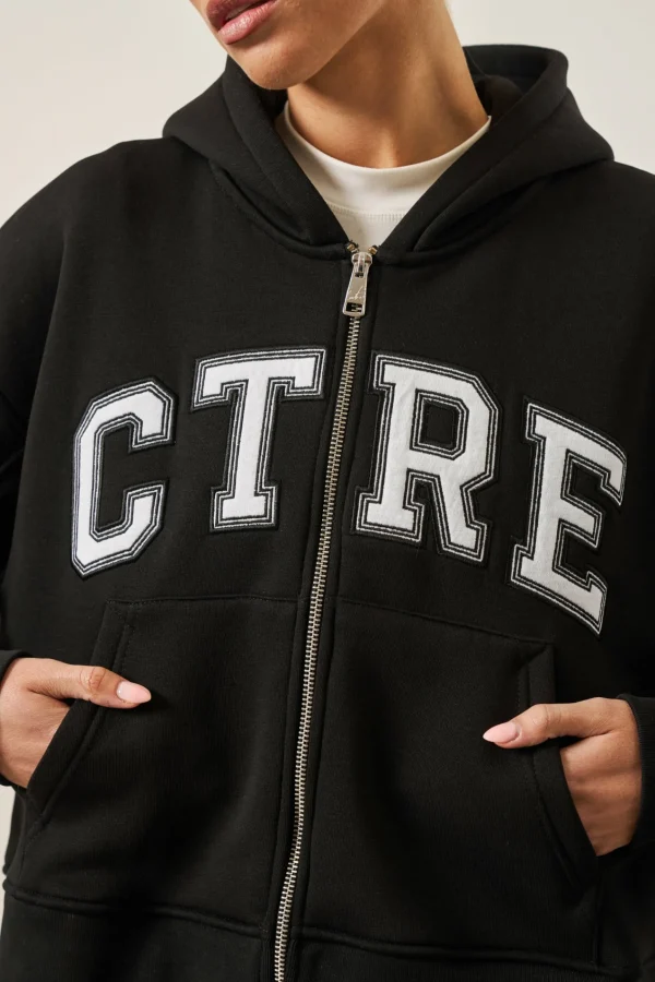 The Couture Club Ctre Cropped Zip Through Hoodie