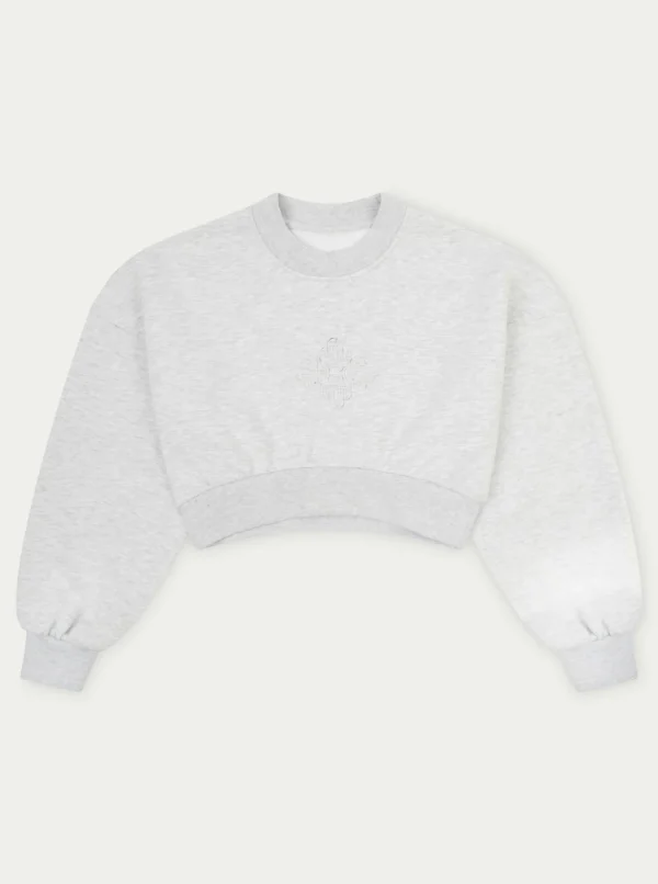 The Couture Club Emblem Applique Crop Sweatshirt
