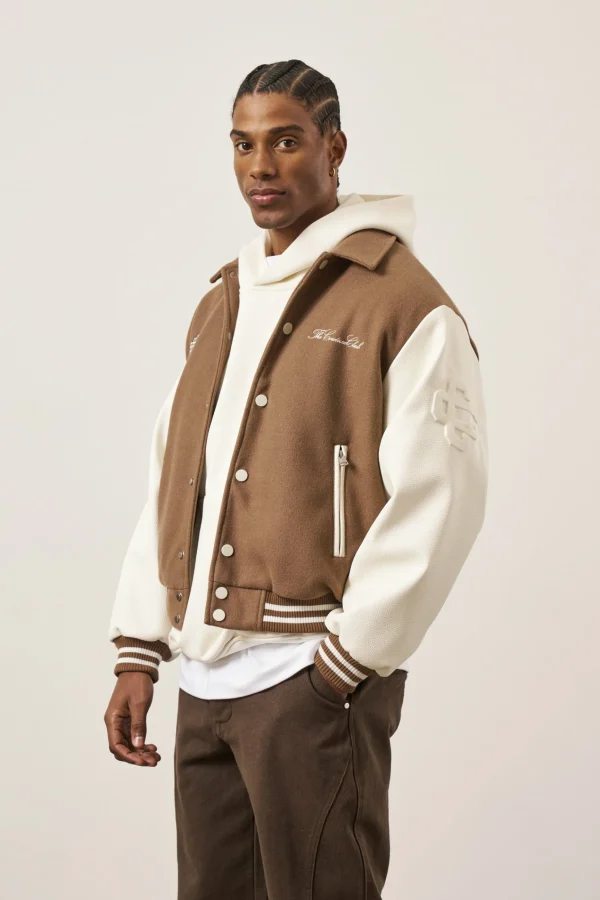 The Couture Club Emblem Chenille Varsity Jacket