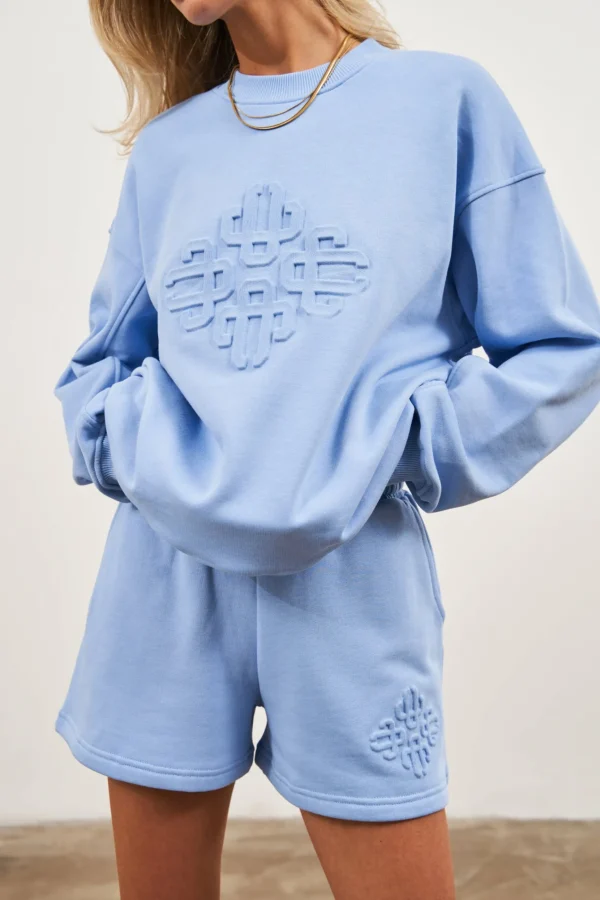 The Couture Club Emblem Embossed Oversized Sweatshirt
