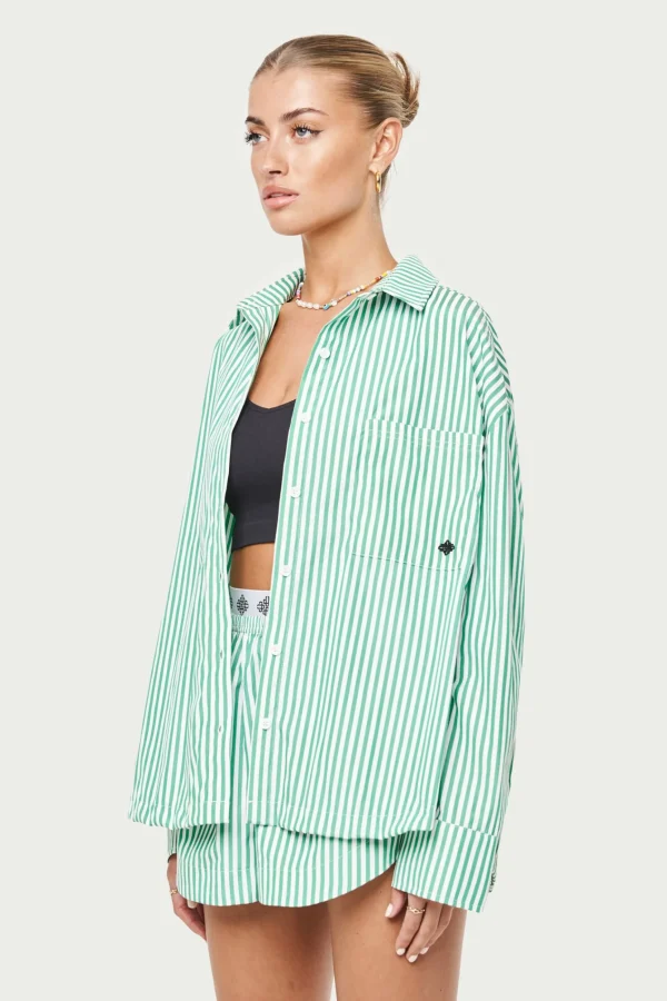 The Couture Club Emblem Stripe Oversized Shirt