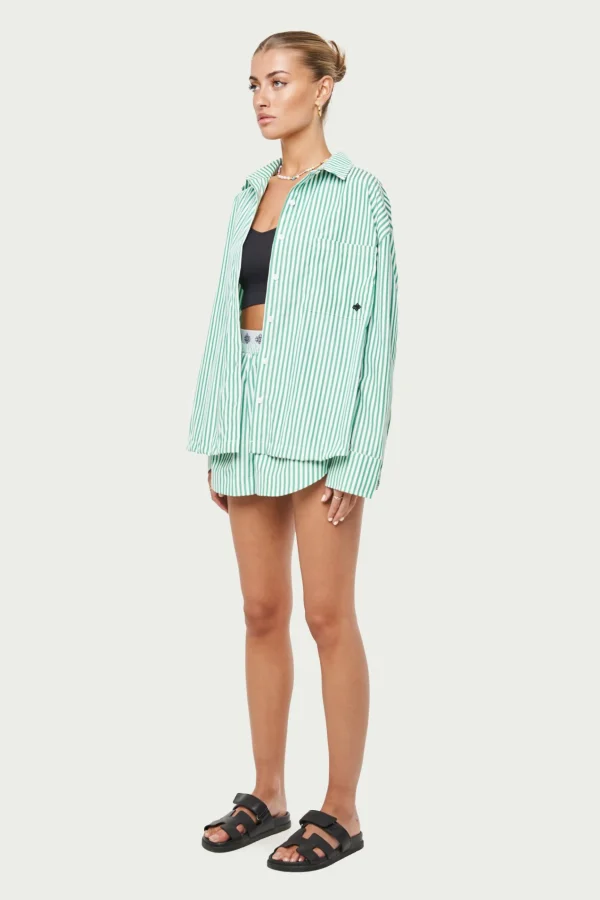 The Couture Club Emblem Stripe Oversized Shirt