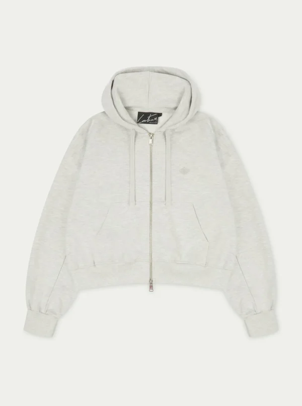 The Couture Club Emblem Zip Through Relaxed Hoodie