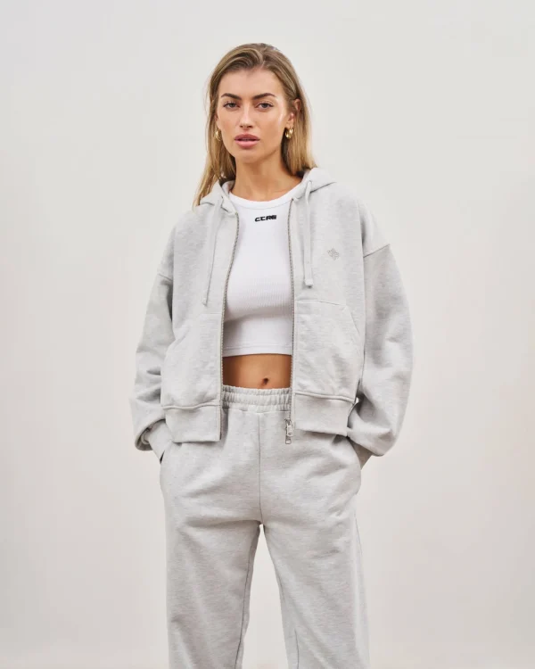 The Couture Club Emblem Zip Through Relaxed Hoodie