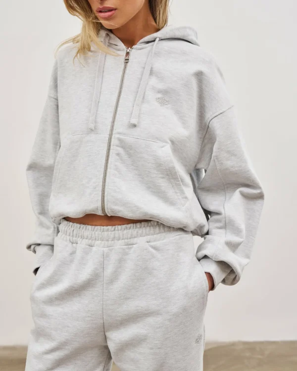 The Couture Club Emblem Zip Through Relaxed Hoodie