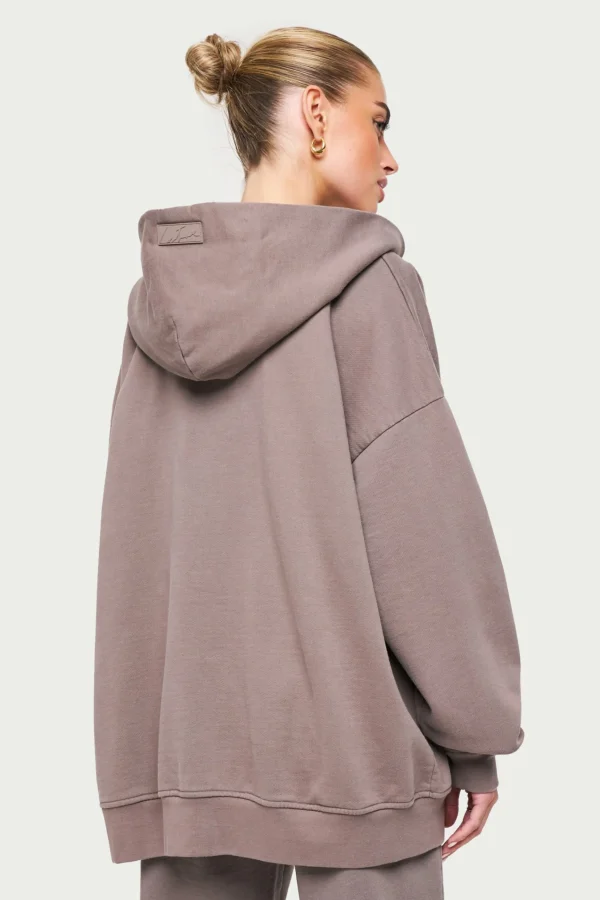 The Couture Club Everyday Washed Relaxed Zip Through Hoodie
