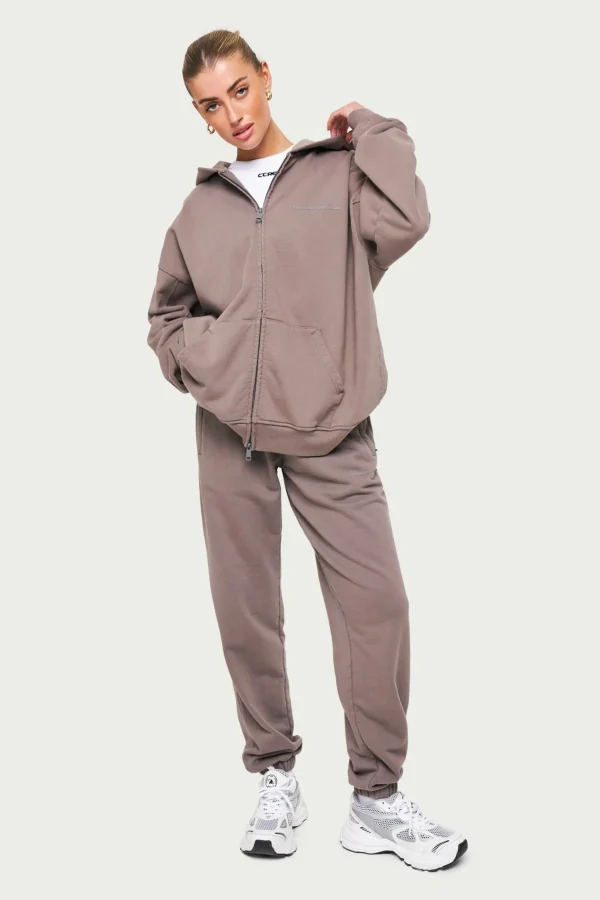 The Couture Club Everyday Washed Relaxed Zip Through Hoodie