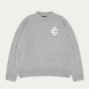 The Couture Club Fluffy Knit Emblem Crew