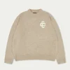 The Couture Club Fluffy Knit Emblem Crew