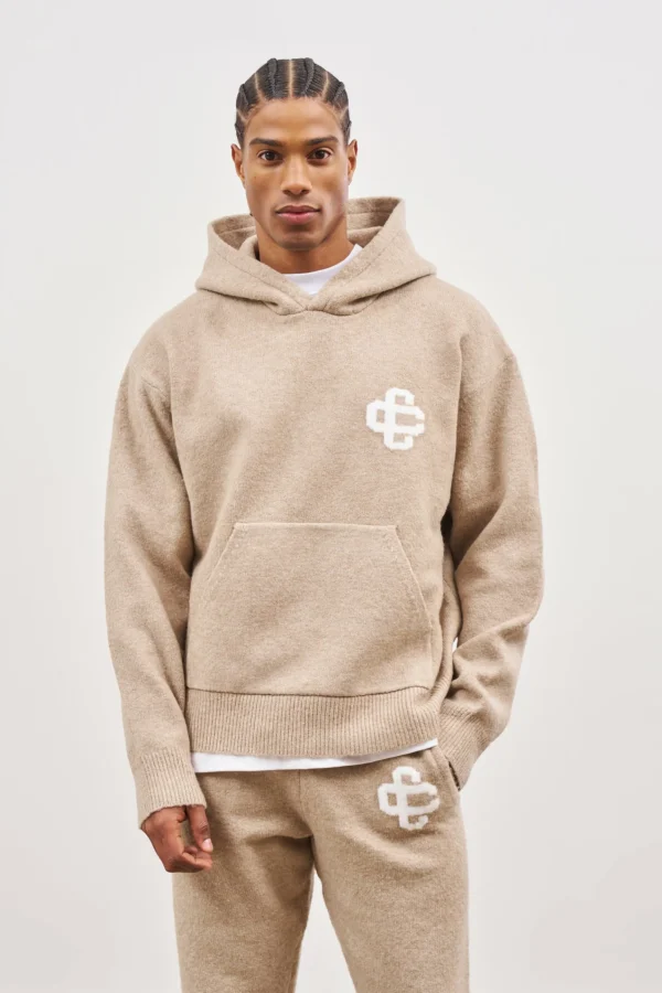 The Couture Club Fluffy Knit Emblem Hoodie
