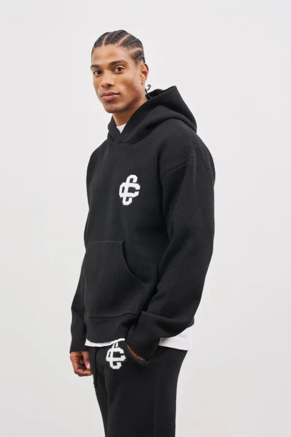 The Couture Club Fluffy Knit Emblem Hoodie