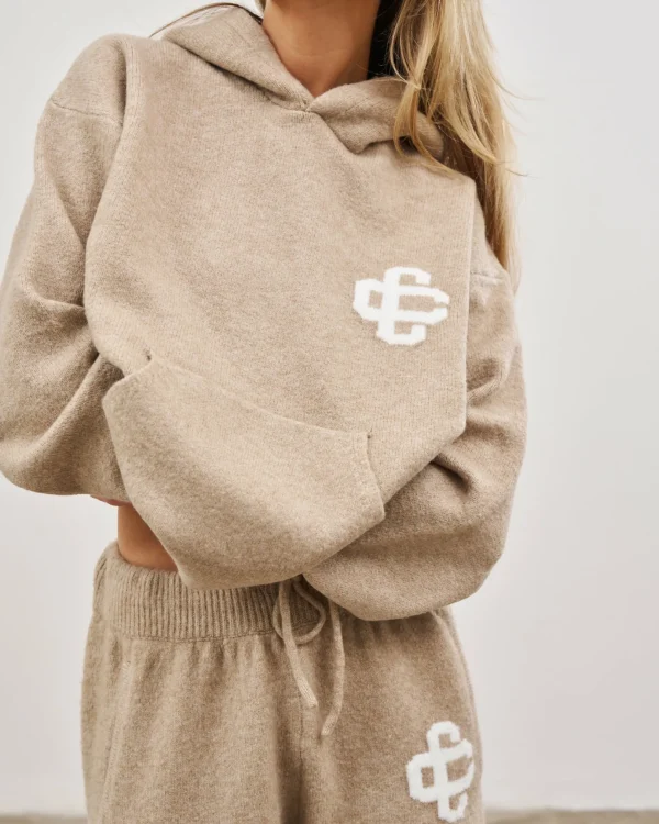 The Couture Club Fluffy Knit Emblem Hoodie