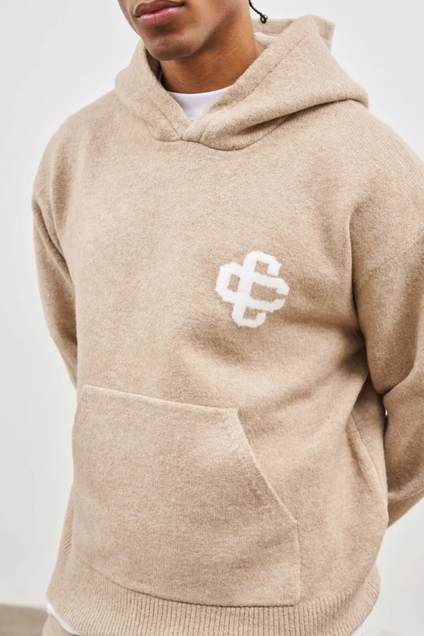 The Couture Club Fluffy Knit Emblem Hoodie