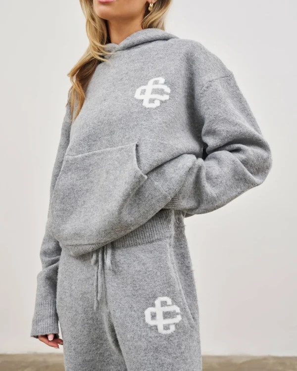 The Couture Club Fluffy Knit Emblem Hoodie