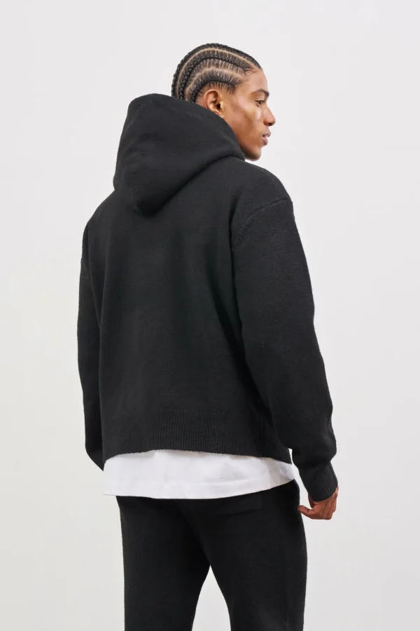 The Couture Club Fluffy Knit Emblem Hoodie