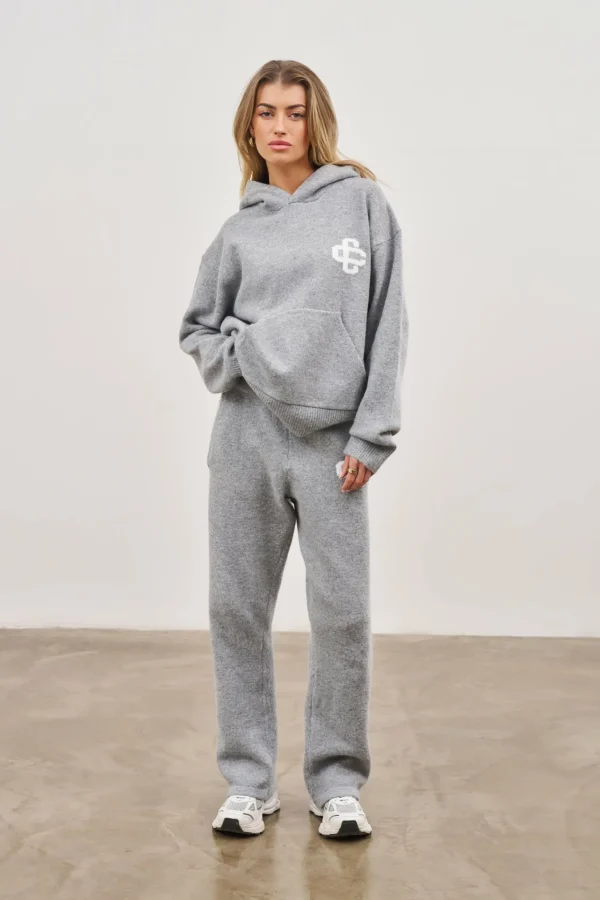 The Couture Club Fluffy Knit Emblem Joggers