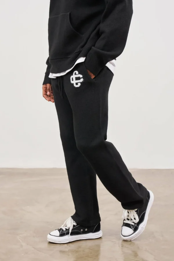 The Couture Club Fluffy Knit Emblem Joggers