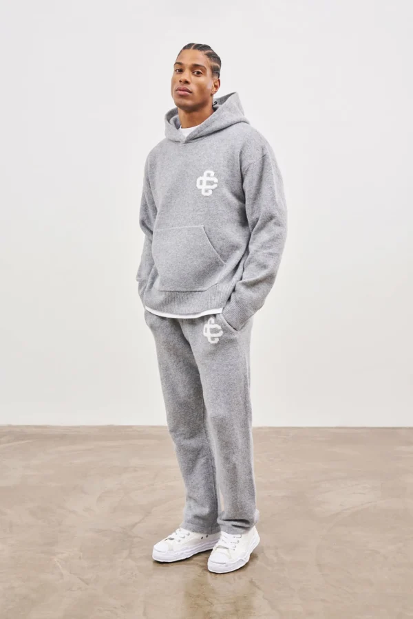 The Couture Club Fluffy Knit Emblem Joggers