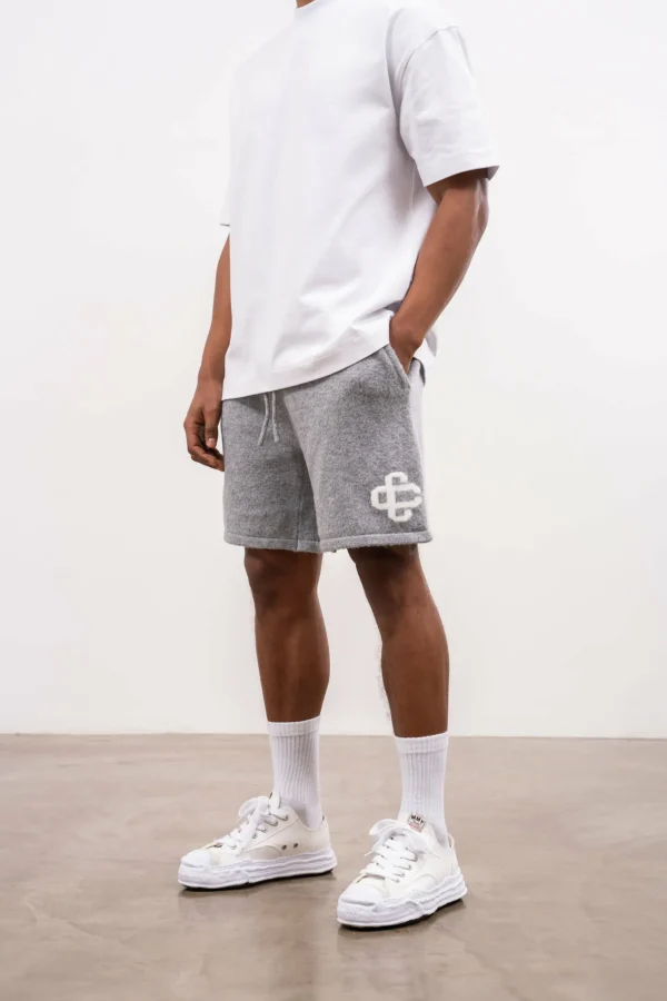 The Couture Club Fluffy Knit Emblem Shorts