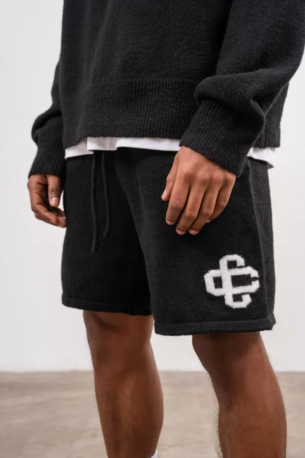 The Couture Club Fluffy Knit Emblem Shorts