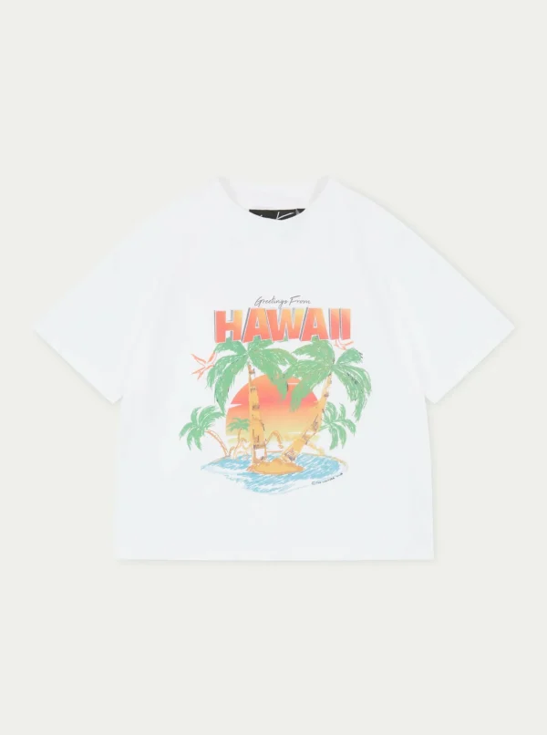 The Couture Club Hawaiian Print Cropped T-Shirt