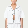The Couture Club Heavyweight Towelled Resort Shirt- White