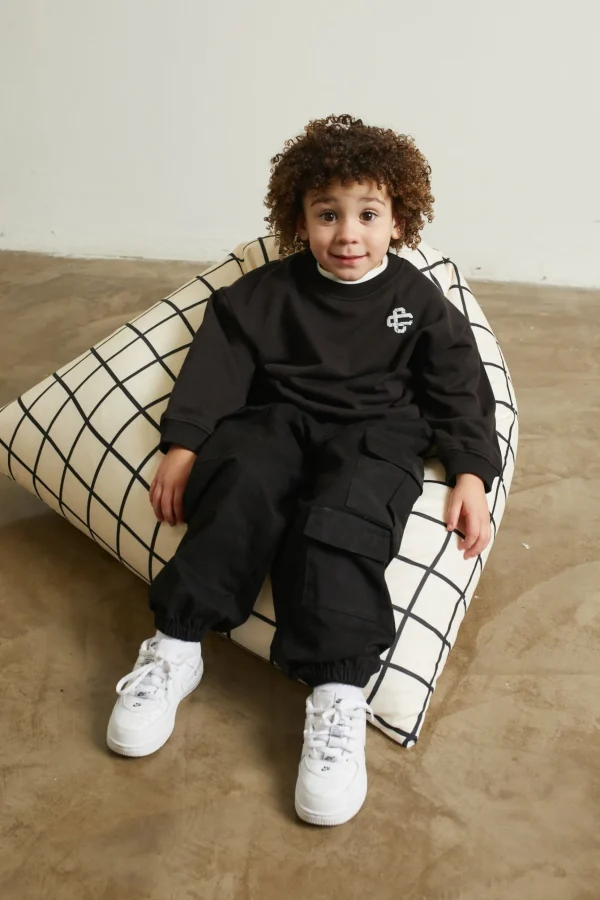 The Couture Club Kids Cracked Emblem Crew Sweatshirt