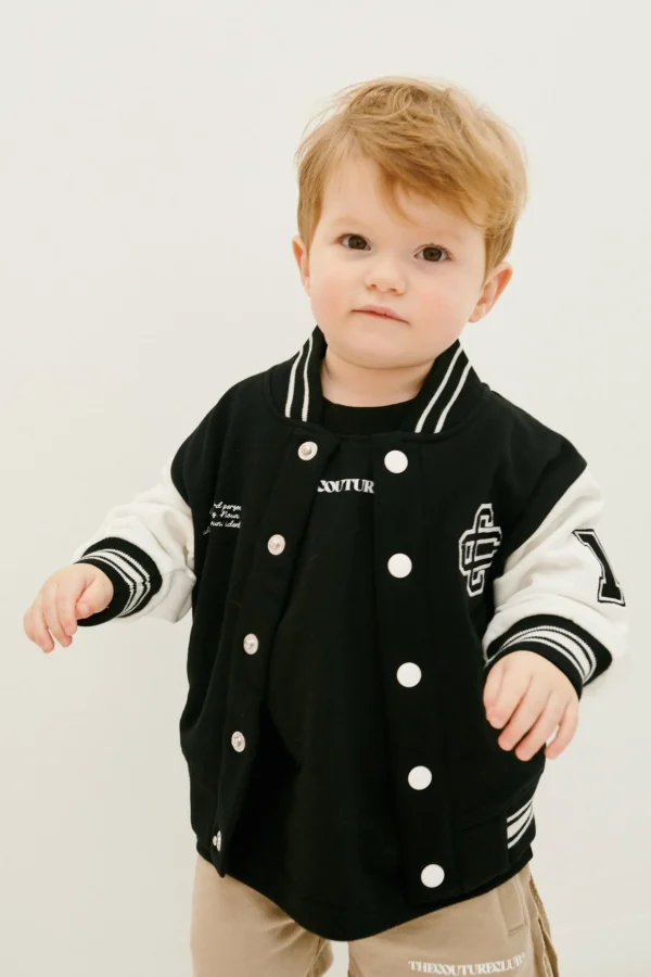 The Couture Club Kids Emblem Varsity Bomber Jacket