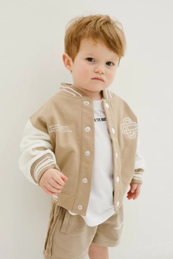 The Couture Club Kids Emblem Varsity Bomber Jacket