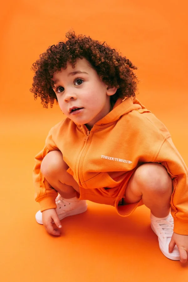 The Couture Club Kids Raw Seam Zip Through Hoodie
