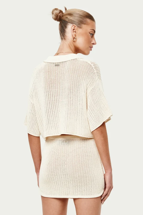 The Couture Club Knitted Cropped Resort Shirt