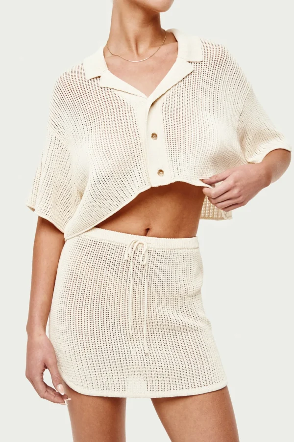 The Couture Club Knitted Cropped Resort Shirt