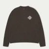 The Couture Club Lightweight Fluffy Knit Emblem Crew