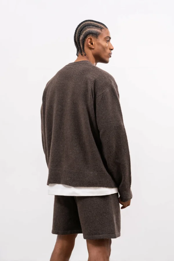 The Couture Club Lightweight Fluffy Knit Emblem Crew