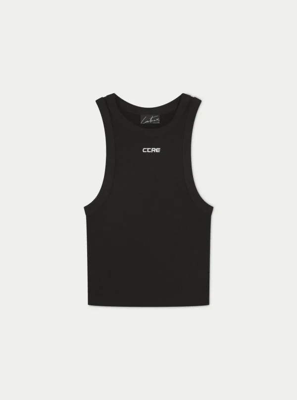 The Couture Club Logo Ribbed Racer Vest