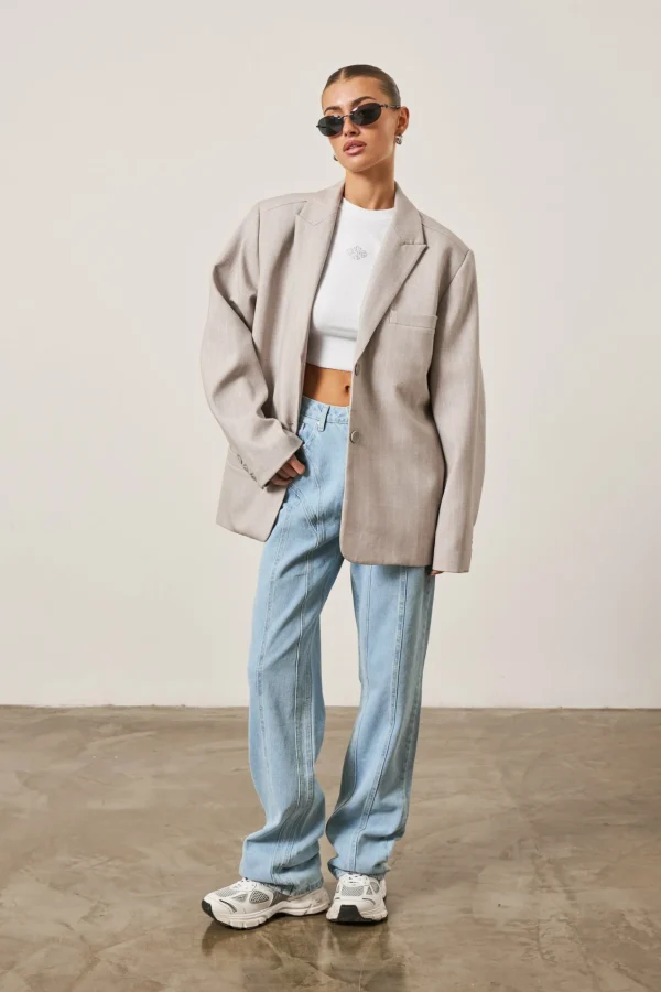 The Couture Club Oversized Pinstripe Blazer