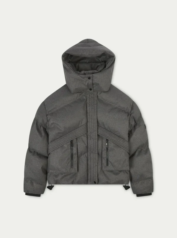 The Couture Club Oversized Tie Hem Puffer Jacket