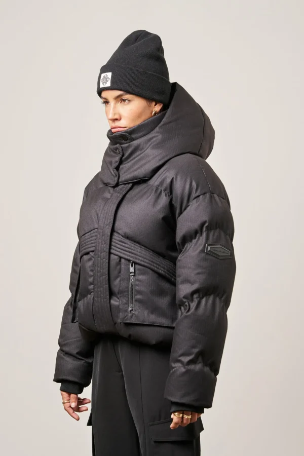 The Couture Club Oversized Tie Hem Puffer Jacket