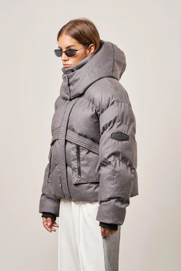 The Couture Club Oversized Tie Hem Puffer Jacket