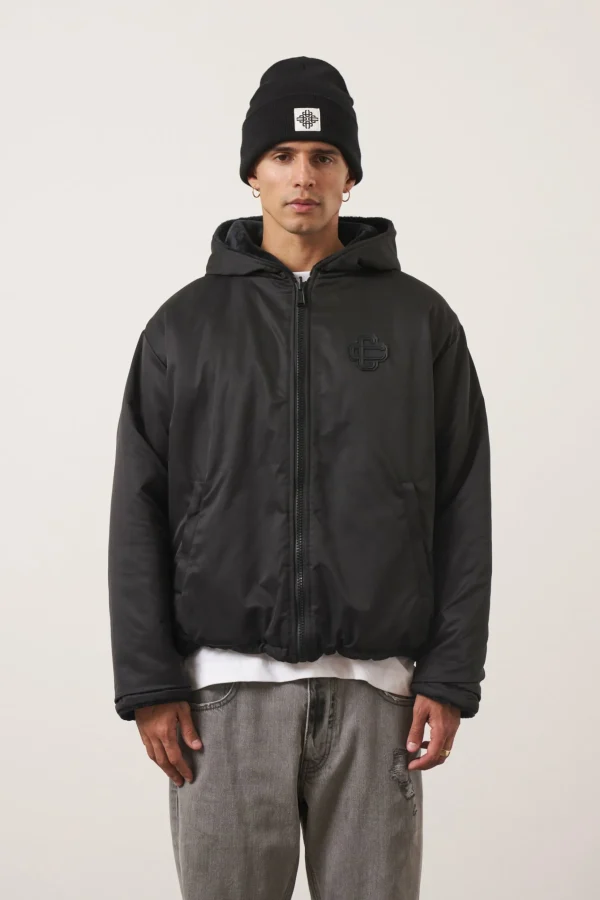 The Couture Club Padded Reversible Faux Fur Zip Through Jacket